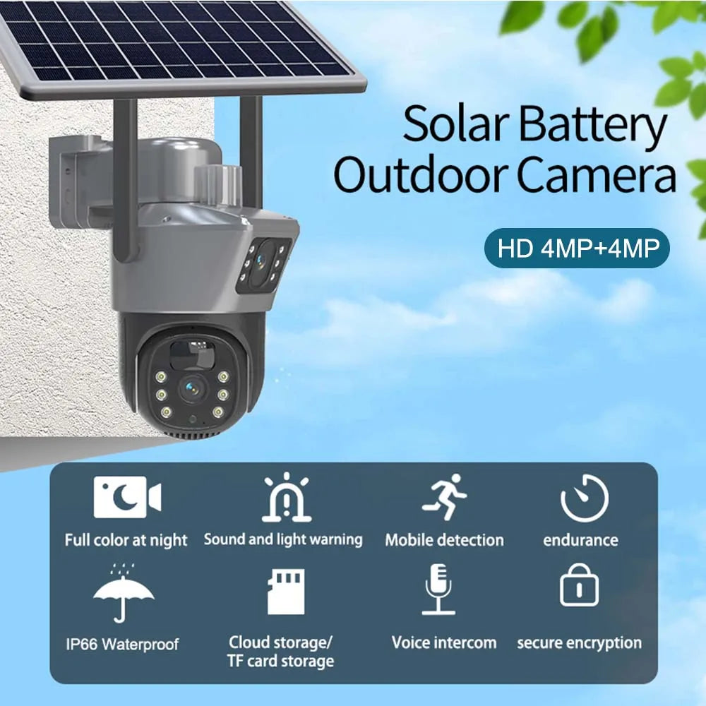 SMARTEX 8MP 4K WiFi SOLAR CAMERA - Wireless + MEMORY CARD 64GB