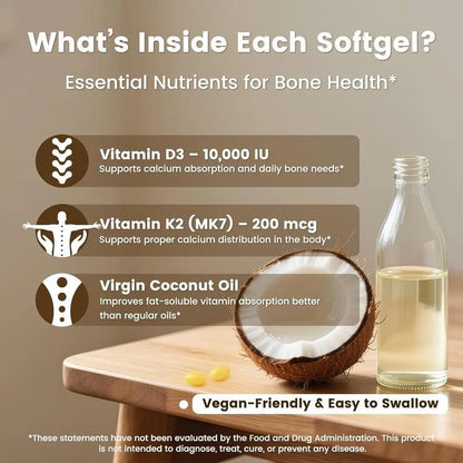 SMARTEX Vitamin D3 K2 10000 IU - SOFTGELS